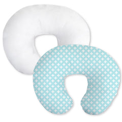 Little Grape Land aqua nursing pillow cover from the 2-pack, breathable and soft for feeds.