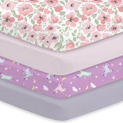 Little Grape Land daliah unicorn crib sheet pattern boosts a cozy neutral nursery