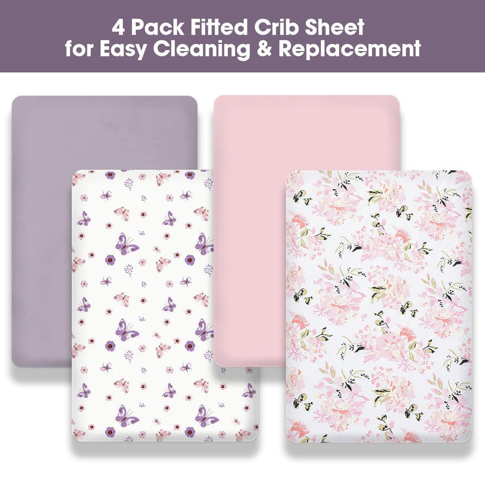 Little Grape Land green pattern crib sheet with leaves and cactus for a cozy nursery.