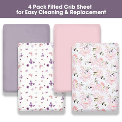 Little Grape Land green pattern crib sheet with leaves and cactus for a cozy nursery.