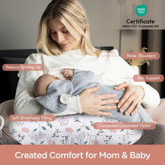 Closeup of Little Bunny pillow showing breathable filling for baby comfort.