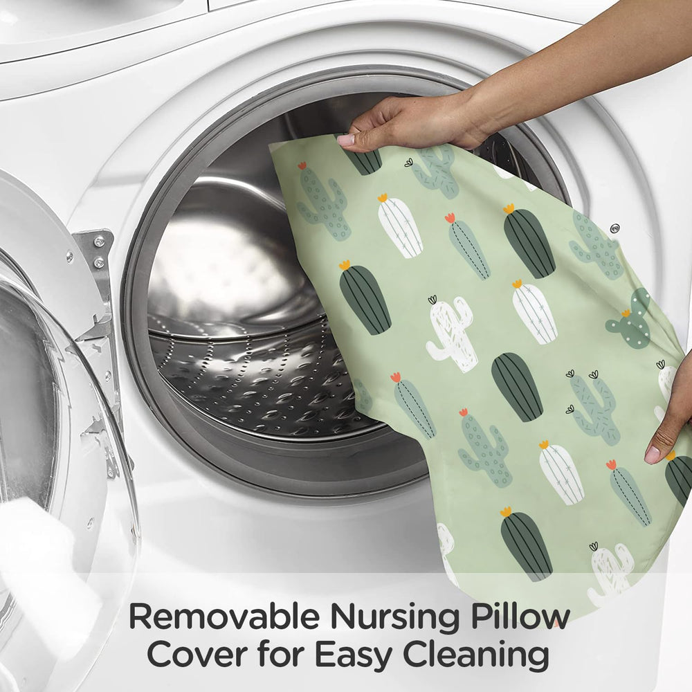 Little Grape Land nursing pillow features breathable filling for comfort