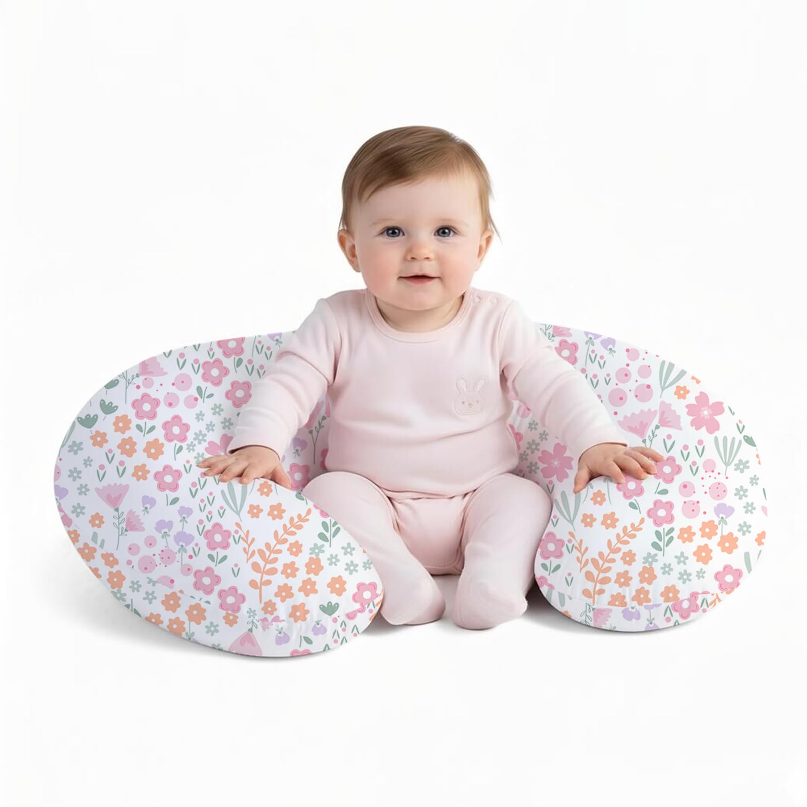 Little Grape Land nursing pillow with ergonomic design supports comfortable feeding height for mom and baby.