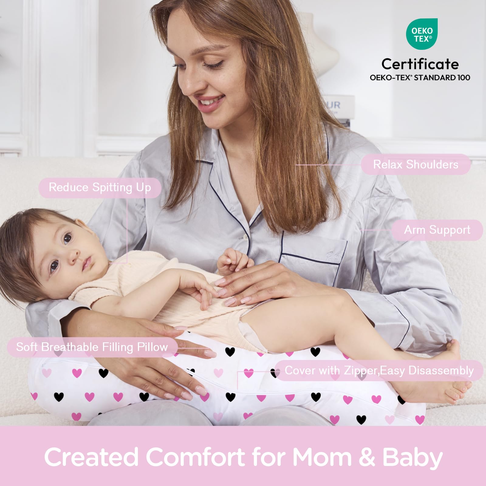Little Grape Land nursing pillow cover is machine washable for easy care.