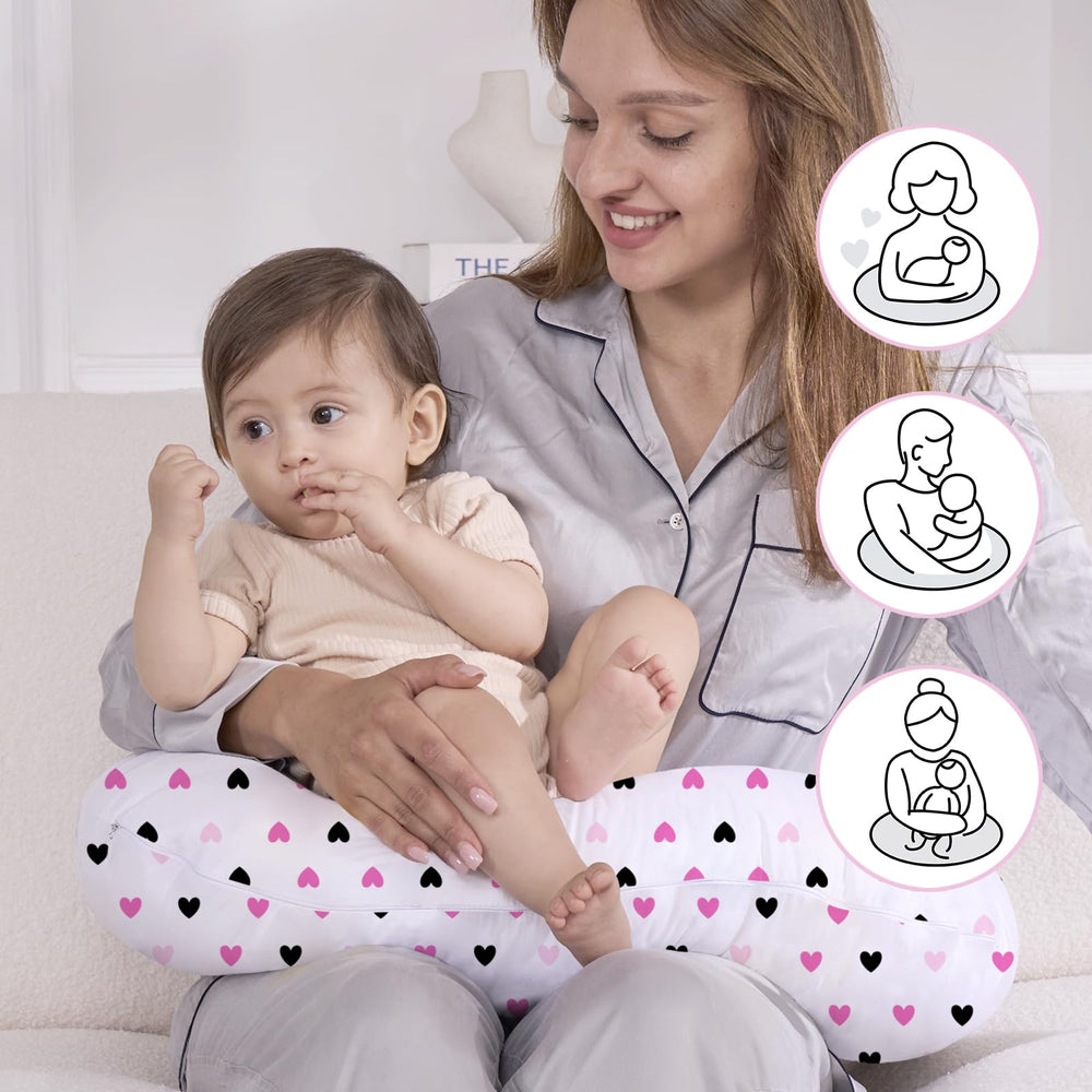 Little Grape Land nursing pillow supports feeding, propping, and tummy time.