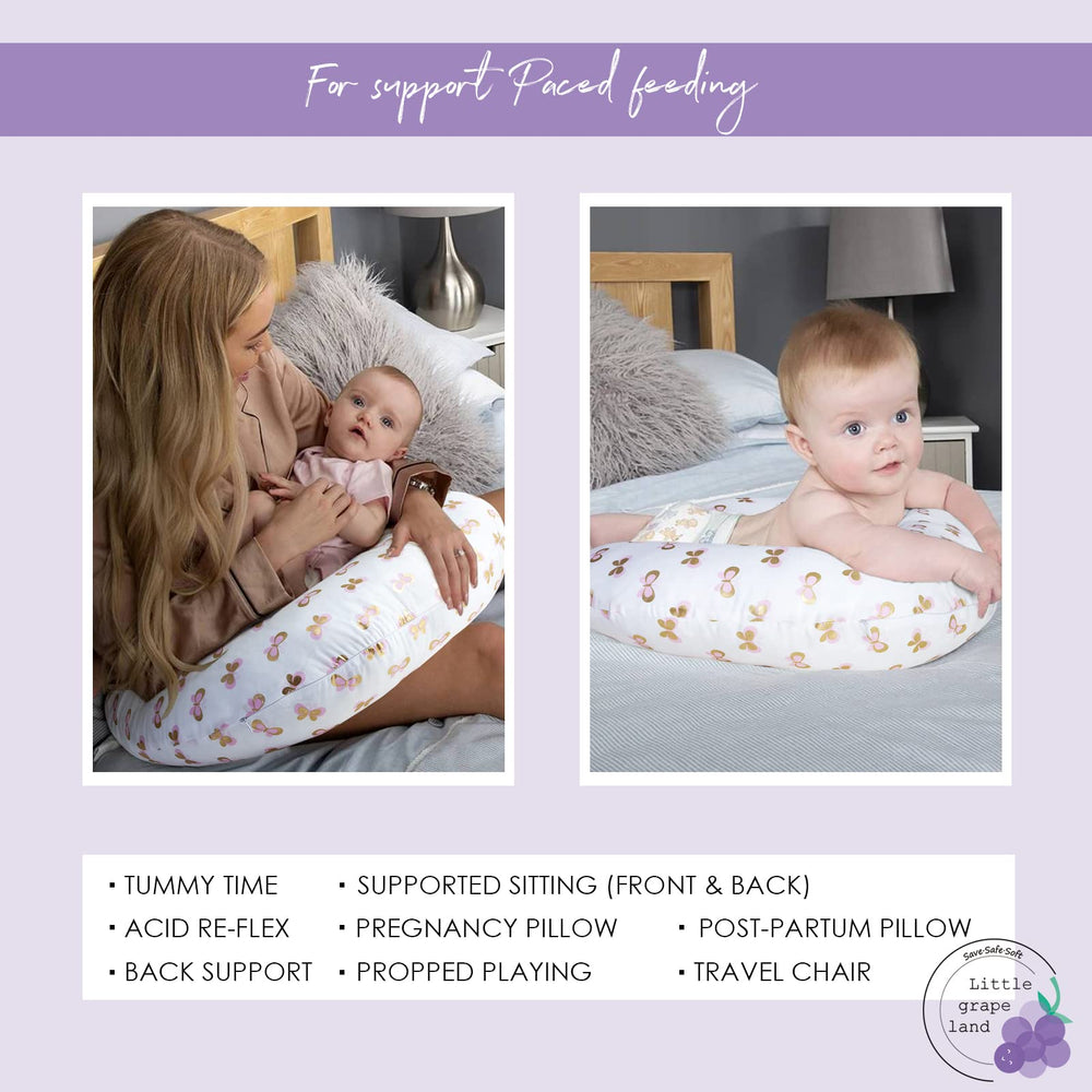 Safety note on Little Grape Land nursing pillow highlighting usage guidelines