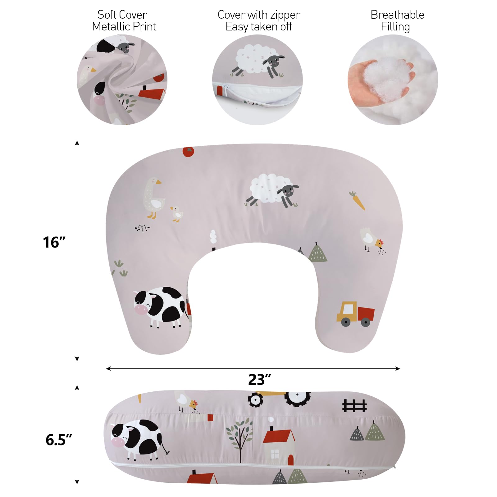 Little Grape Land nursing pillow aids bottle feeding and propping during awake time.
