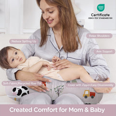 Little Grape Land nursing pillow wide-angle design for better posture.
