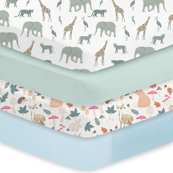 Little Grape Land safari-squirrel pattern crib sheets offer cozy, breathable sleep for babies