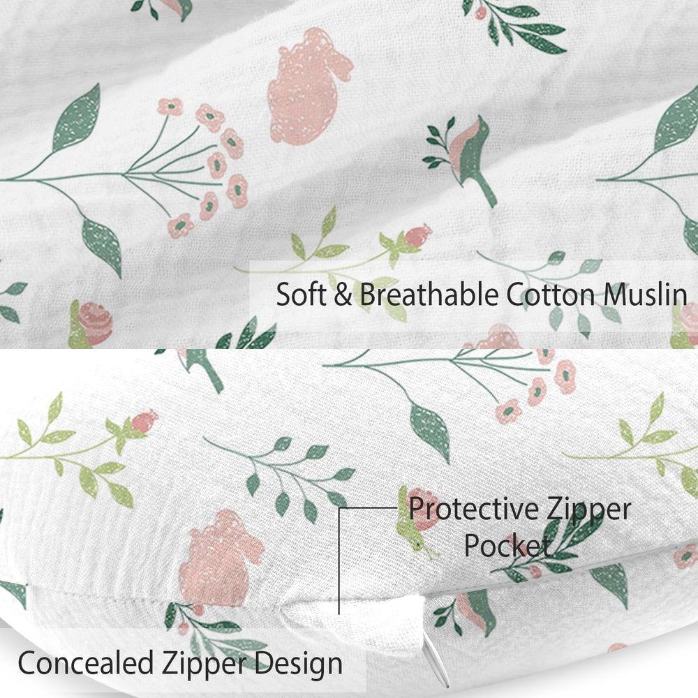Little Grape Land soft cotton muslin cover keeps baby comfortable year-round.