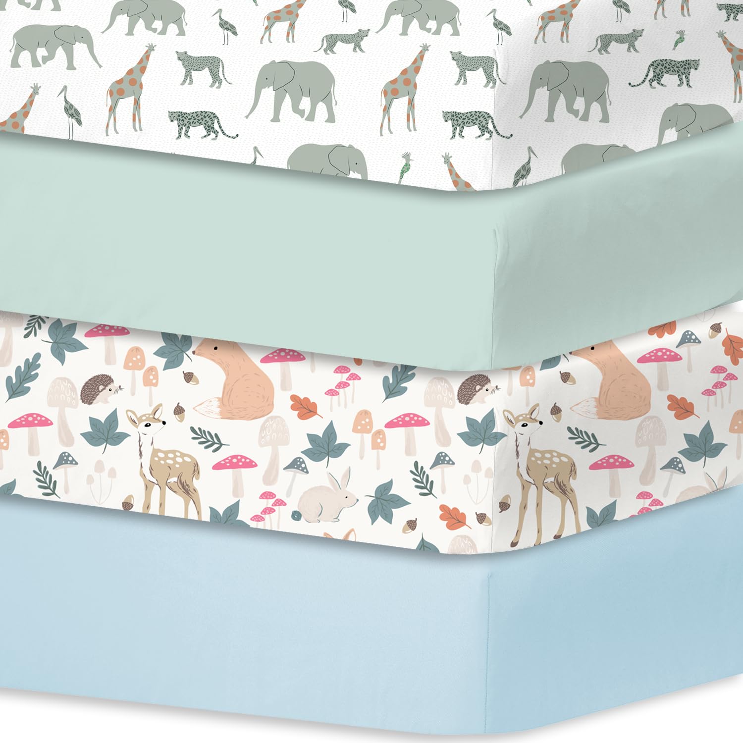 Little Grape Land solid color crib sheets add calm, versatile styling