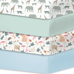 Little Grape Land solid color crib sheets add calm, versatile styling