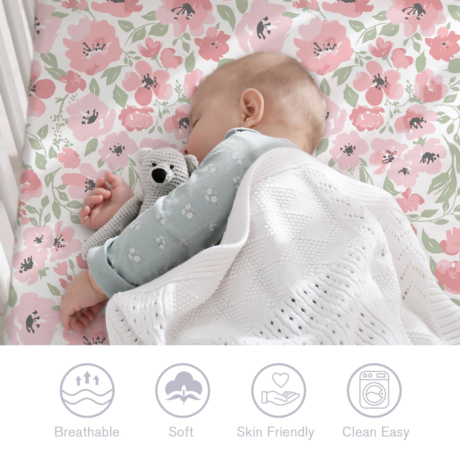Little Grape Land standard crib 28x52 crib sheets fit snugly