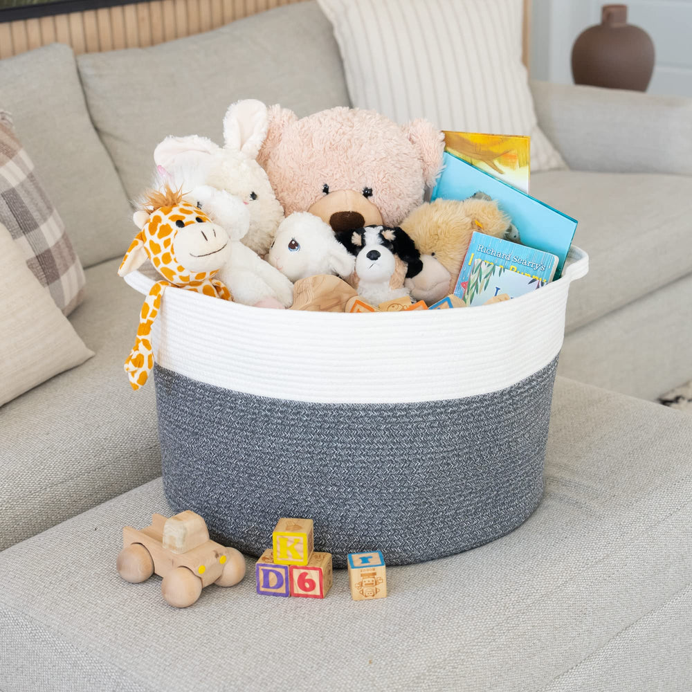 Little Hippo rope basket with scratch-free design for safe placement