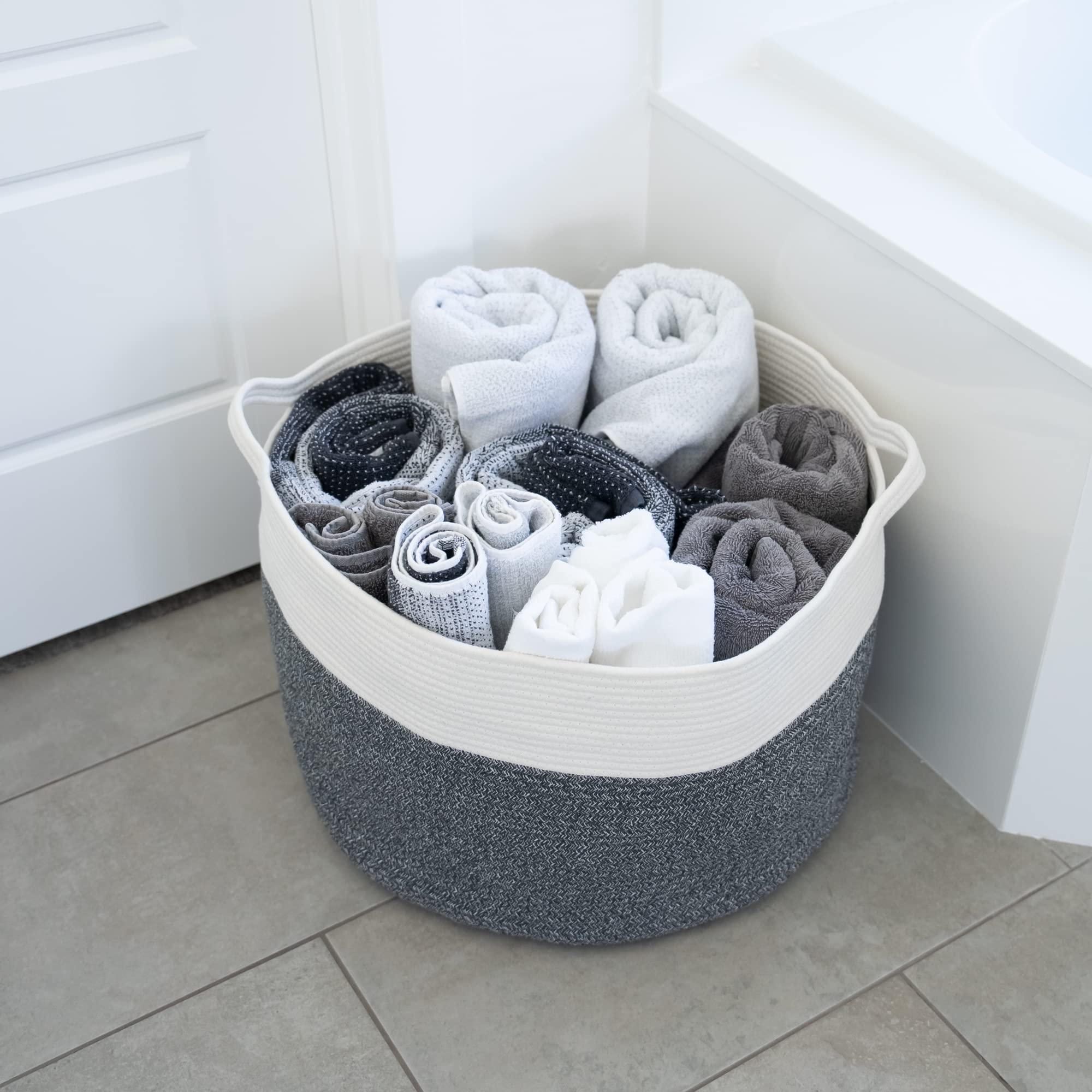 Little Hippo XXL cotton rope basket fits modern interior styling