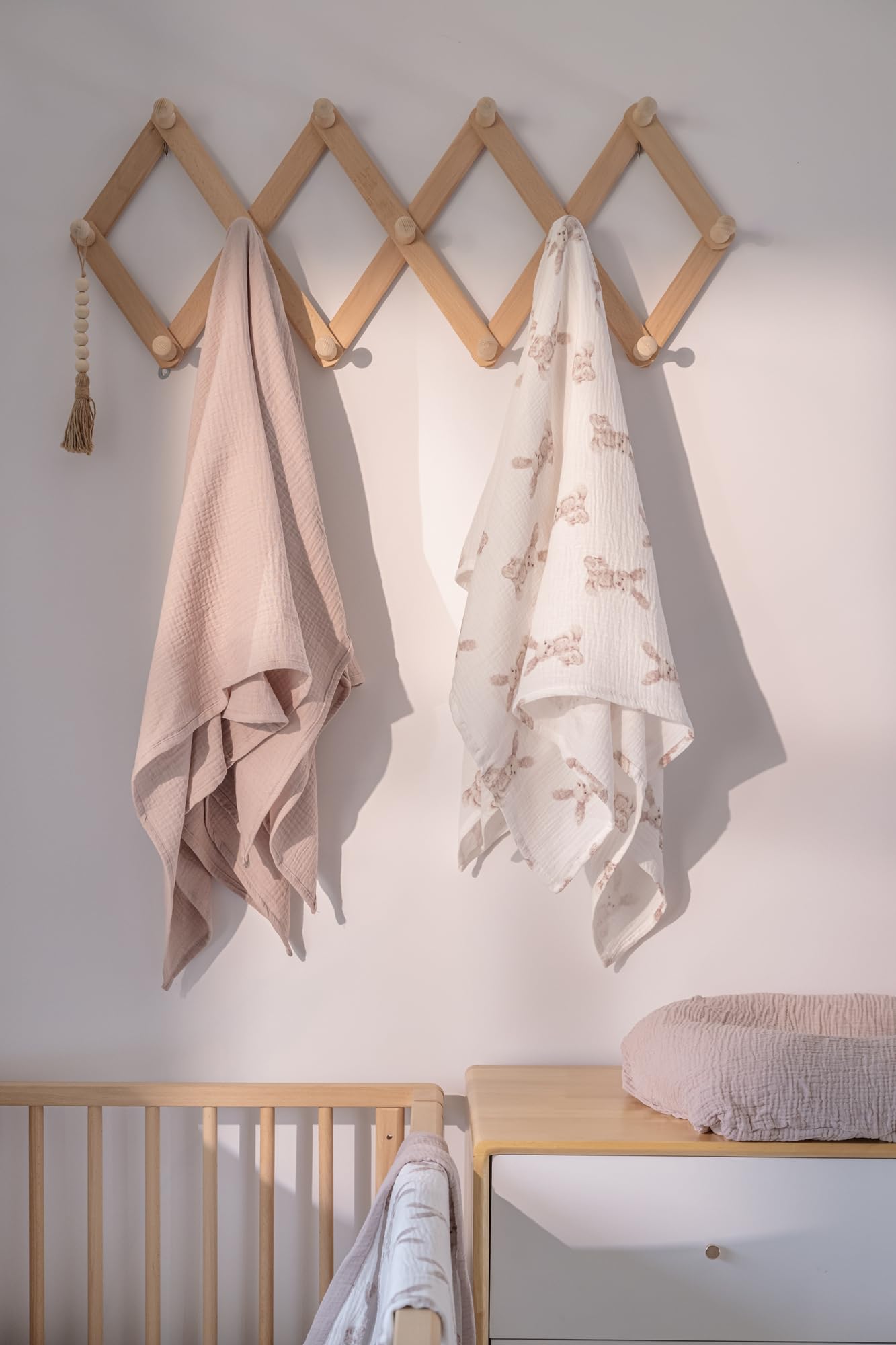Little Jump 47x47 swaddle size showcased for easy wrapping