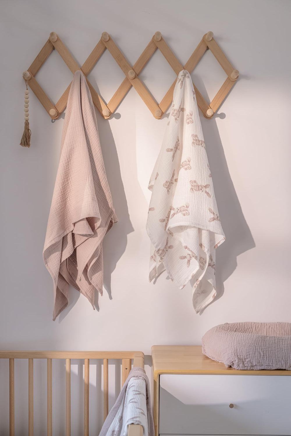 Little Jump 47x47 swaddle size showcased for easy wrapping