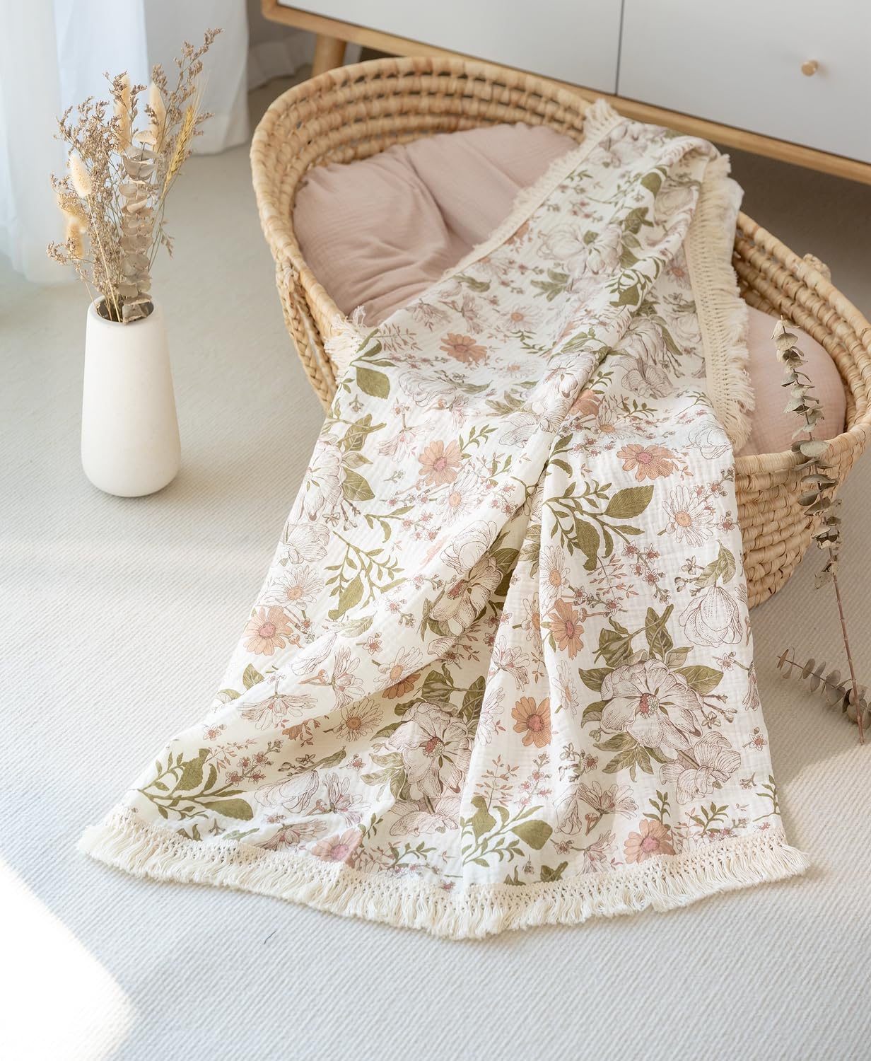 Little Jump bear-print blanket: soft, breathable, easy care.