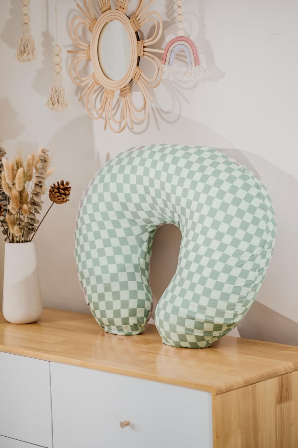 Little Jump coffee checkered cover balances durability with daily comfort.