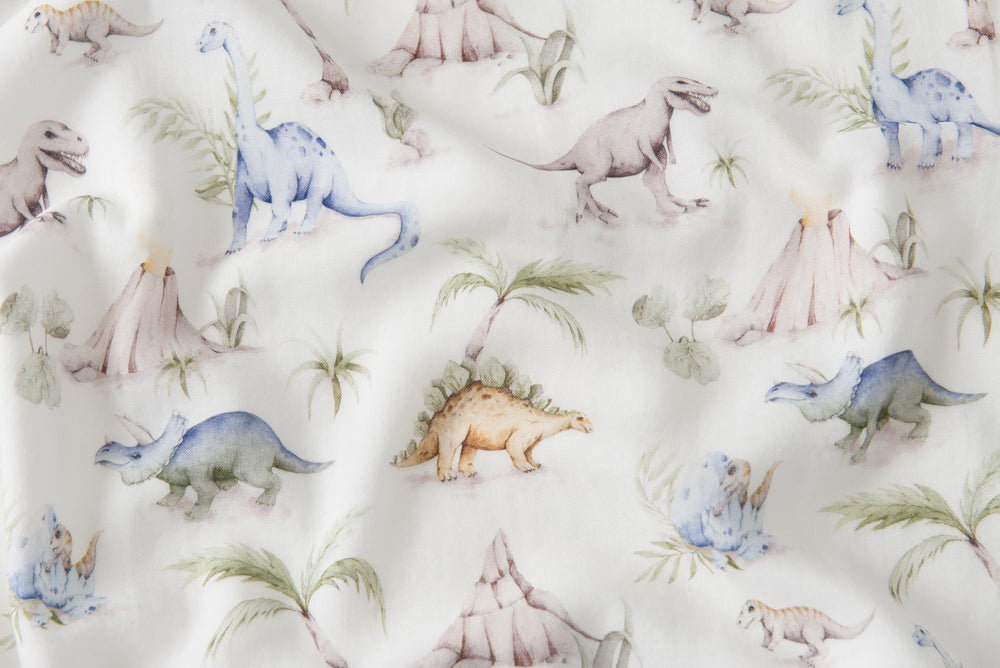 Little Jump Dinosaur Muslin Blanket machine washable for busy families.