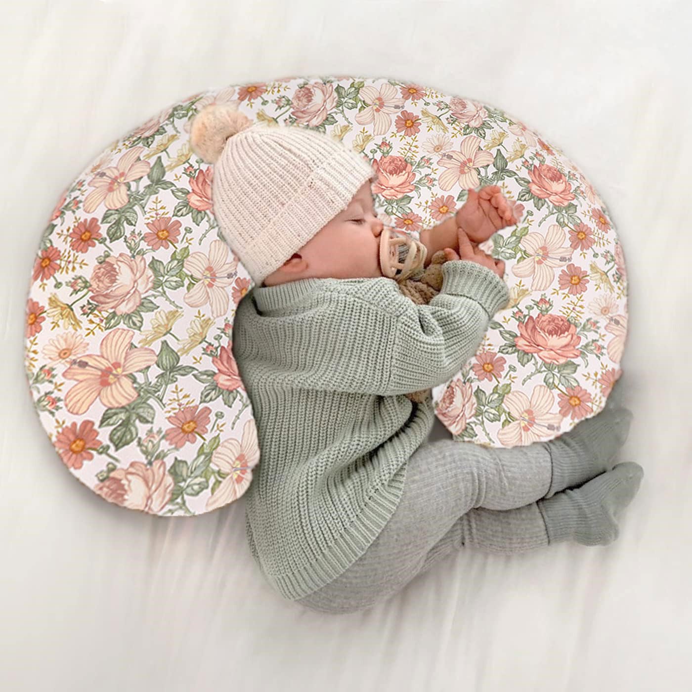 Little Jump Fall Leaves nursing pillow cover delivers warm, inviting pattern for baby-friendly feeding moments.