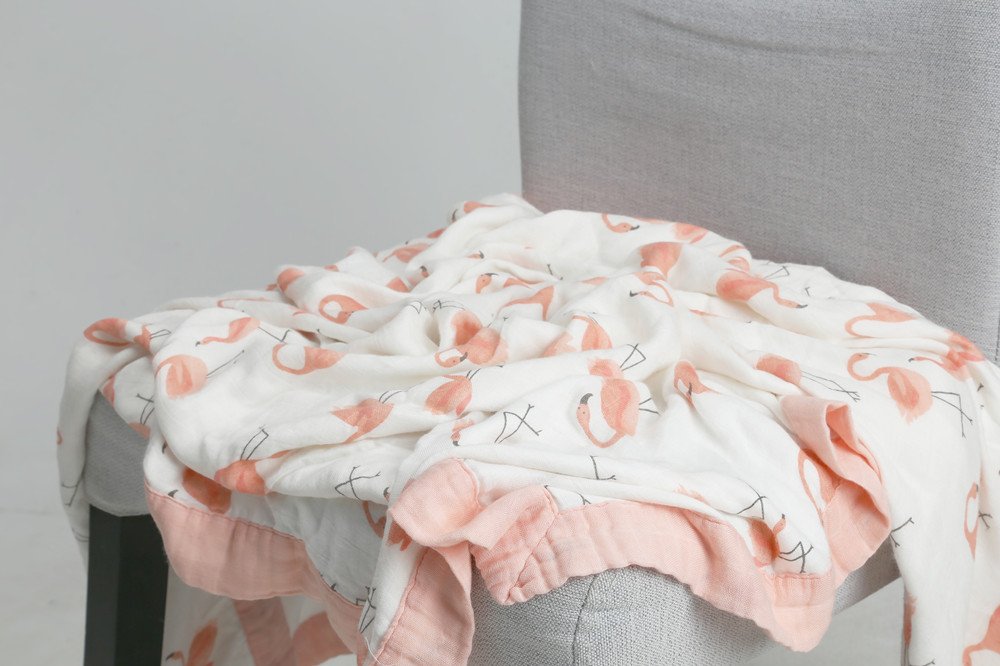 Little Jump Flamingo blanket stroller-use breathable comfort for on-the-go.