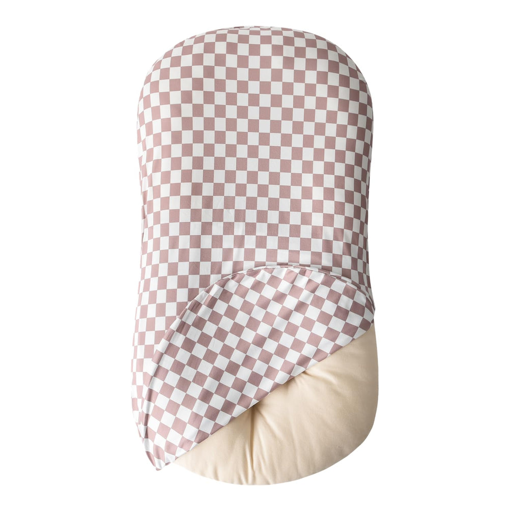 Little Jump coffee-green checkered cover offering durable fabric and simple care.