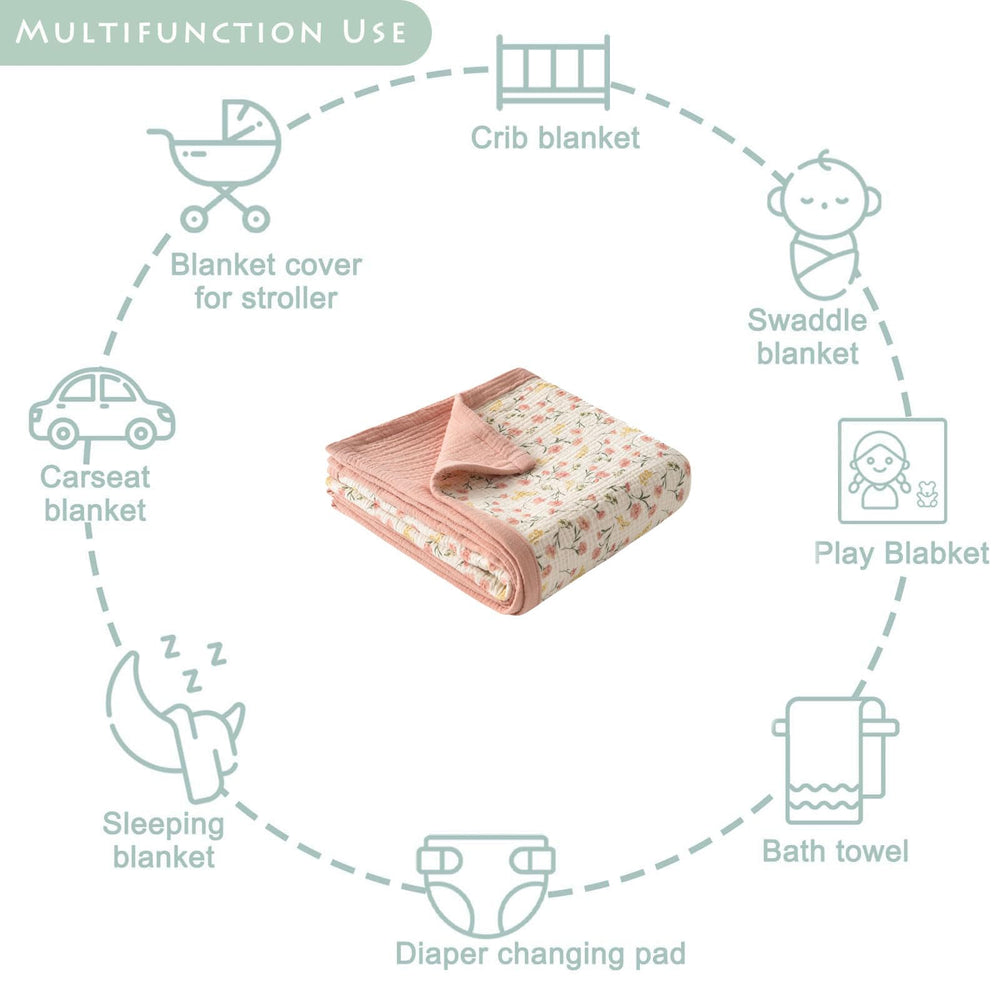 Little Jump muslin blanket serves as nursing cover in quiet moments.