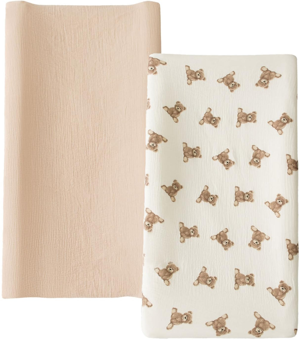 Little Jump change pad cover with teddy bears pattern, soft surface for diaper changes