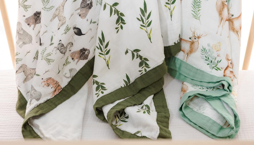 Little Jump muslin quilt gift-ready design delights new parents and baby.