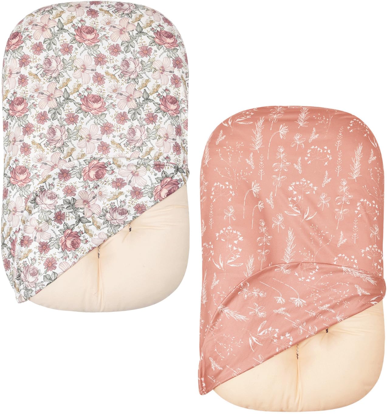 Little Jump Western Wild Flowers lounger cover featuring soft cotton for newborn comfort.