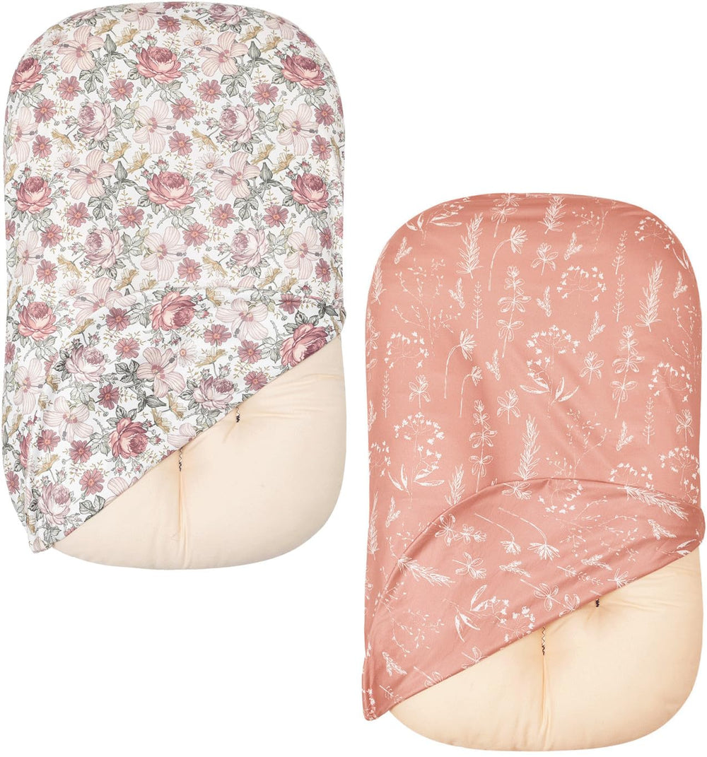 Little Jump Western Wild Flowers lounger cover featuring soft cotton for newborn comfort.