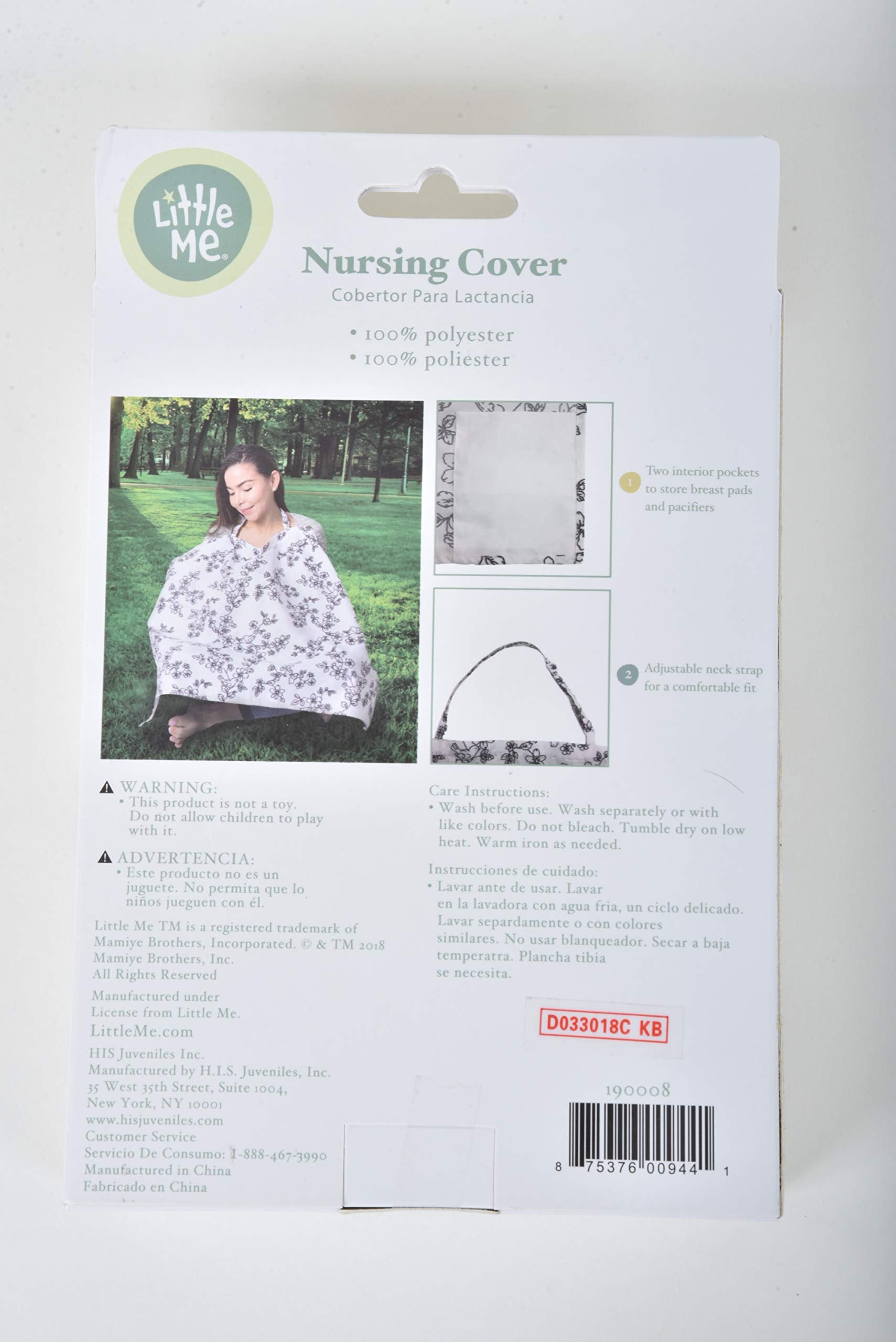 Little Me nursing cover adjustable neck strap for a comfortable fit.