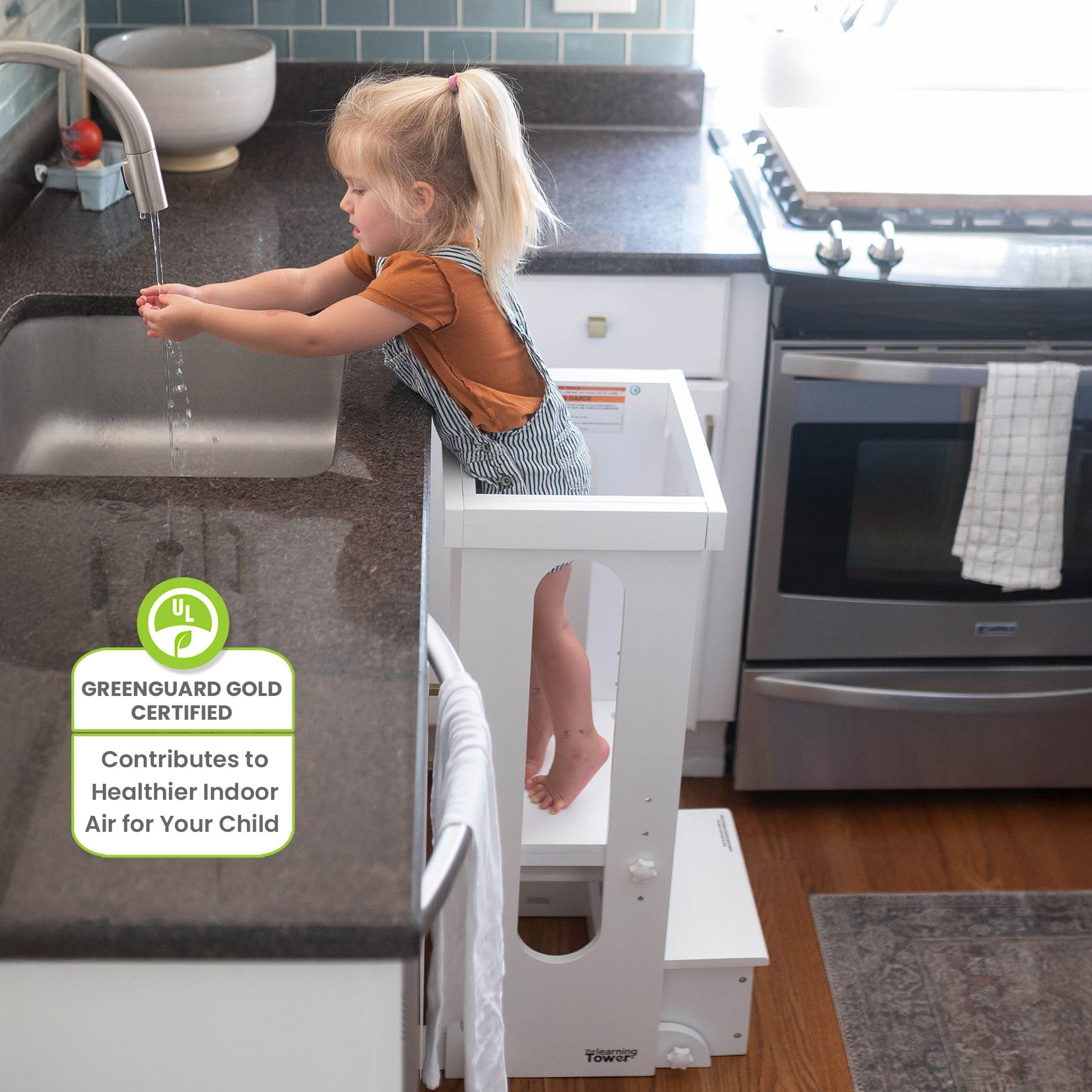 Little Partners dimensions image shows tall, compact footprint suitable for kid-friendly tasks.
