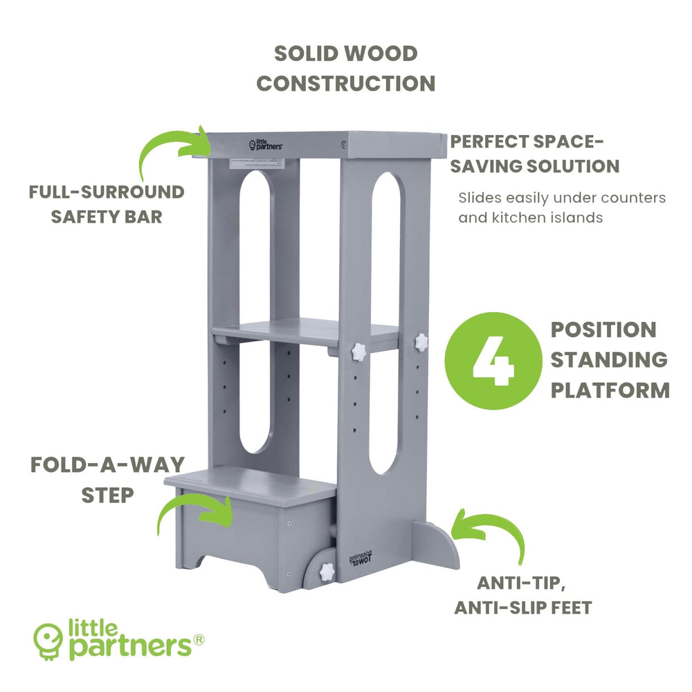Little Partners Foldable Toddler Tower safety certifications Greenguard Gold and FSC