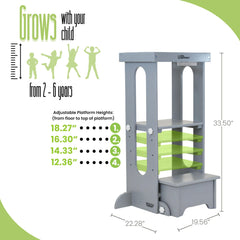 Little Partners Foldable Toddler Tower LVL wood construction and easy to wipe surface