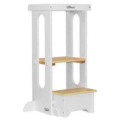 Little Partners Foldable Tower front view shows compact design for safe counter-height learning.