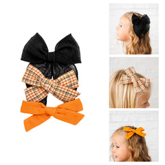 Little Poppy Co three hair bows set on clips, ideal for stylish everyday outfits