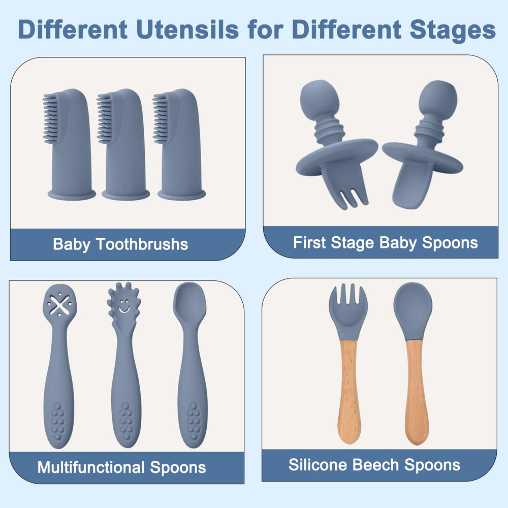 Little Rawr training spoons set for varied textures