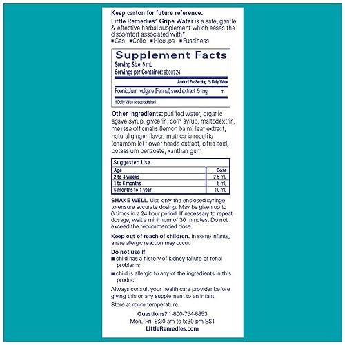 Little Remedies Gripe Water dosage dropper aids safe administration