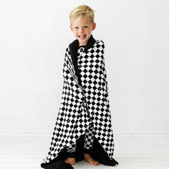 Little Sleepies Cloud Blanket double-sided design with coordinating solid for versatile nurseries.