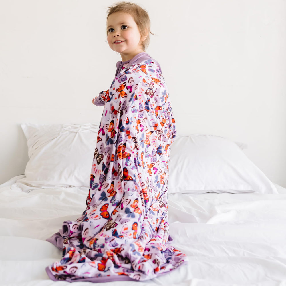 Butterfly Kisses print side up for bedtime snuggles.