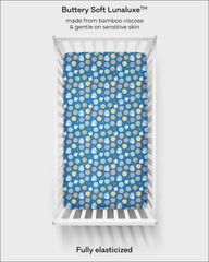 Little Sleepies Cookies & Milk print shown in a nursery display for versatile styling.