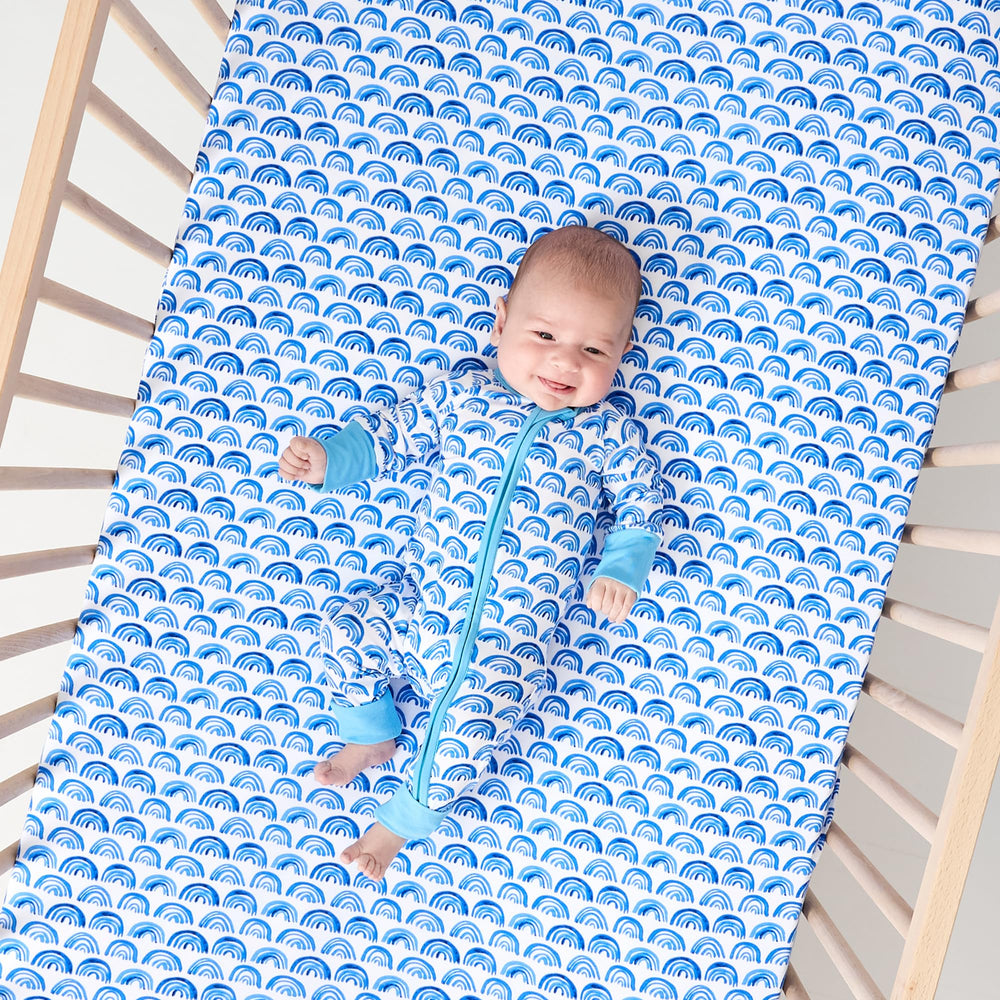 Sheets designed for standard and mini cribs with a precise fit.