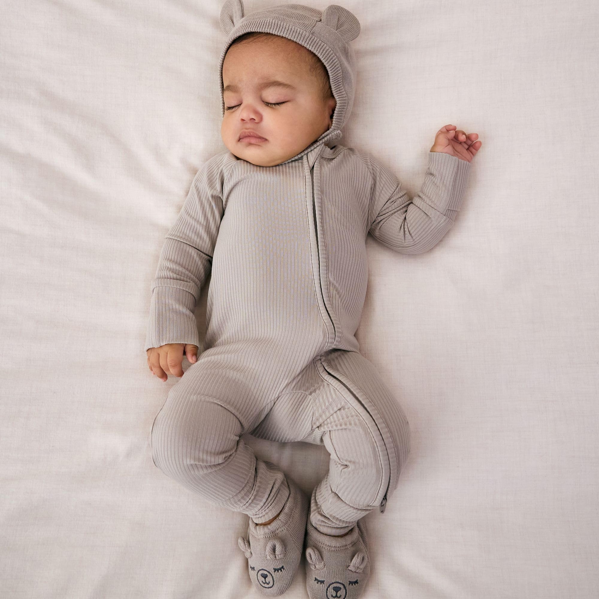 Little Sleepies lap shoulder design eases dressing sleepy babies