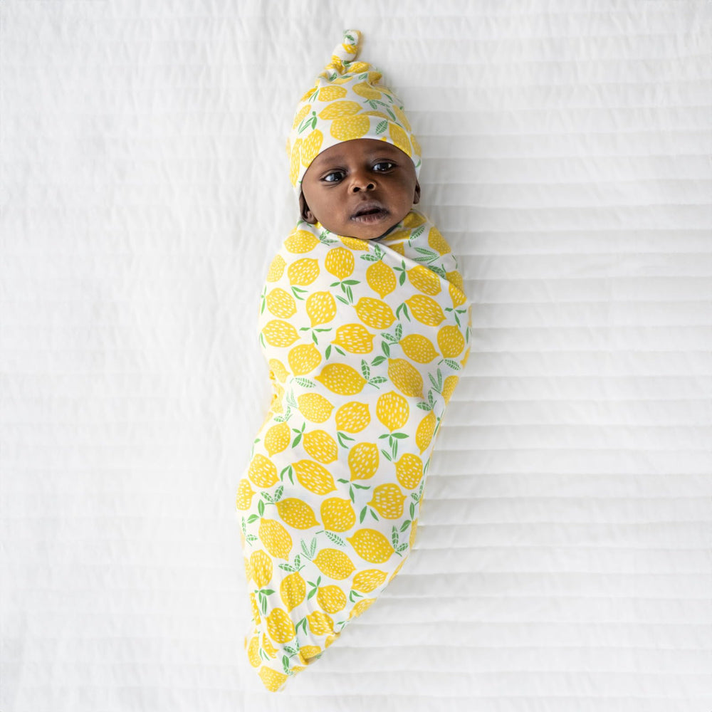 Little Sleepies Lemons gift box image, gift-ready packaging for new baby celebrations.