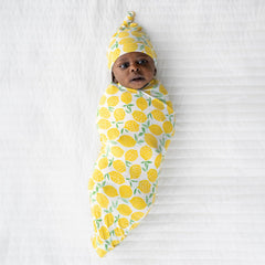 Little Sleepies Lemons gift box image, gift-ready packaging for new baby celebrations.