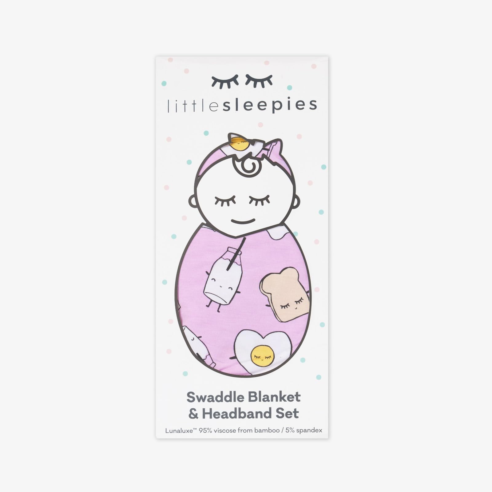Little Sleepies Lunaluxe swaddle measures 44x44 inches for generous wrap
