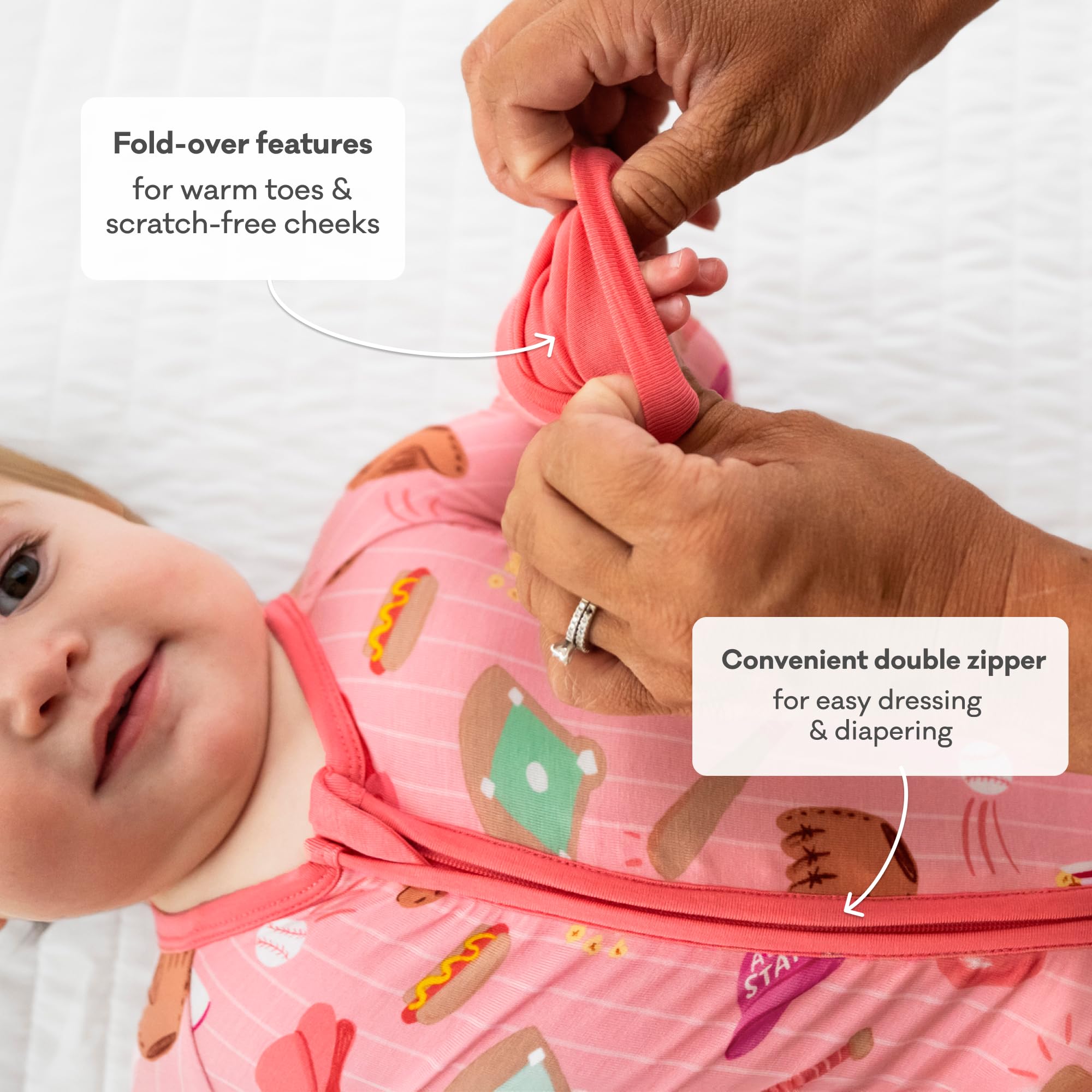 Little Sleepies two-way zipper simplifies night-time changes