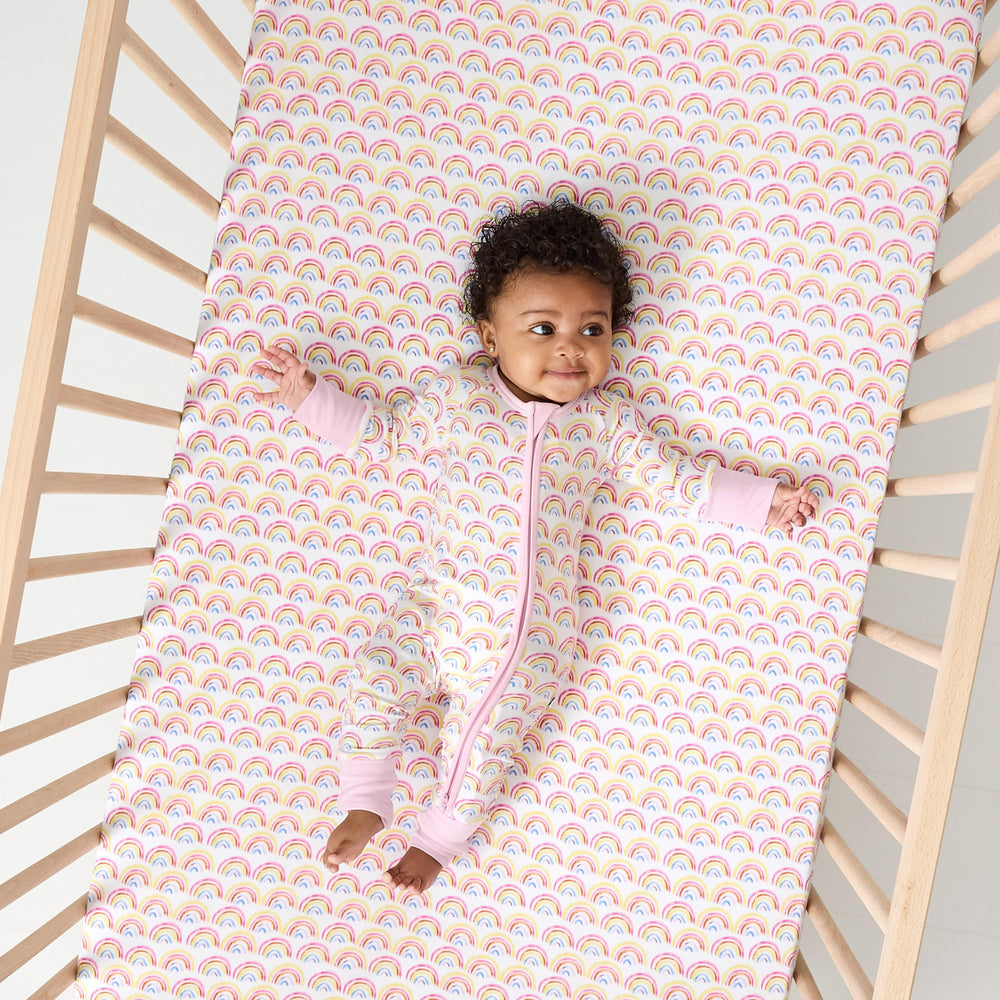 Little Sleepies Sunshine print brightens nursery while staying soft